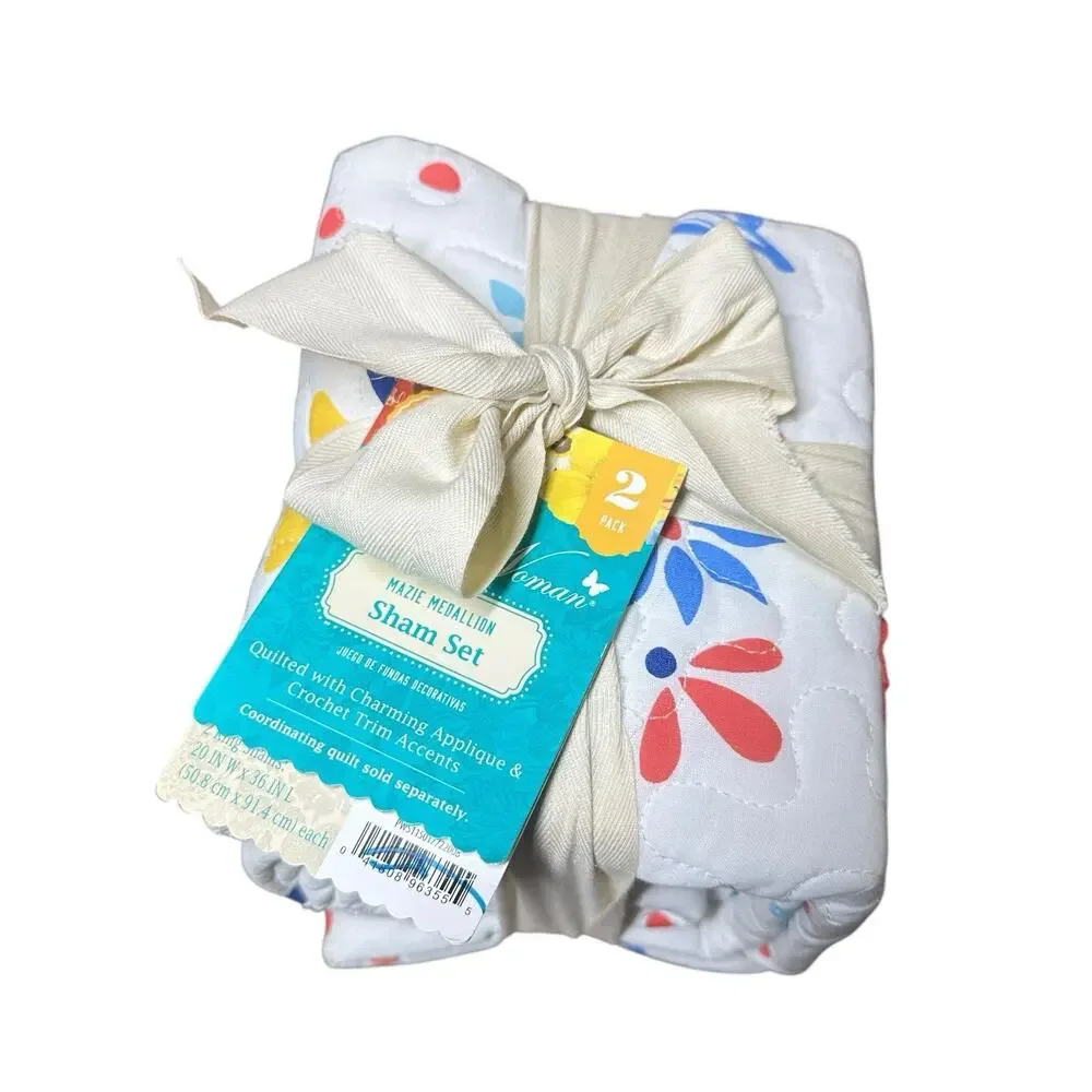 The Pioneer Woman Multi-Color Mazie Medallion 2 Pc Cotton King Quilted Sham Set